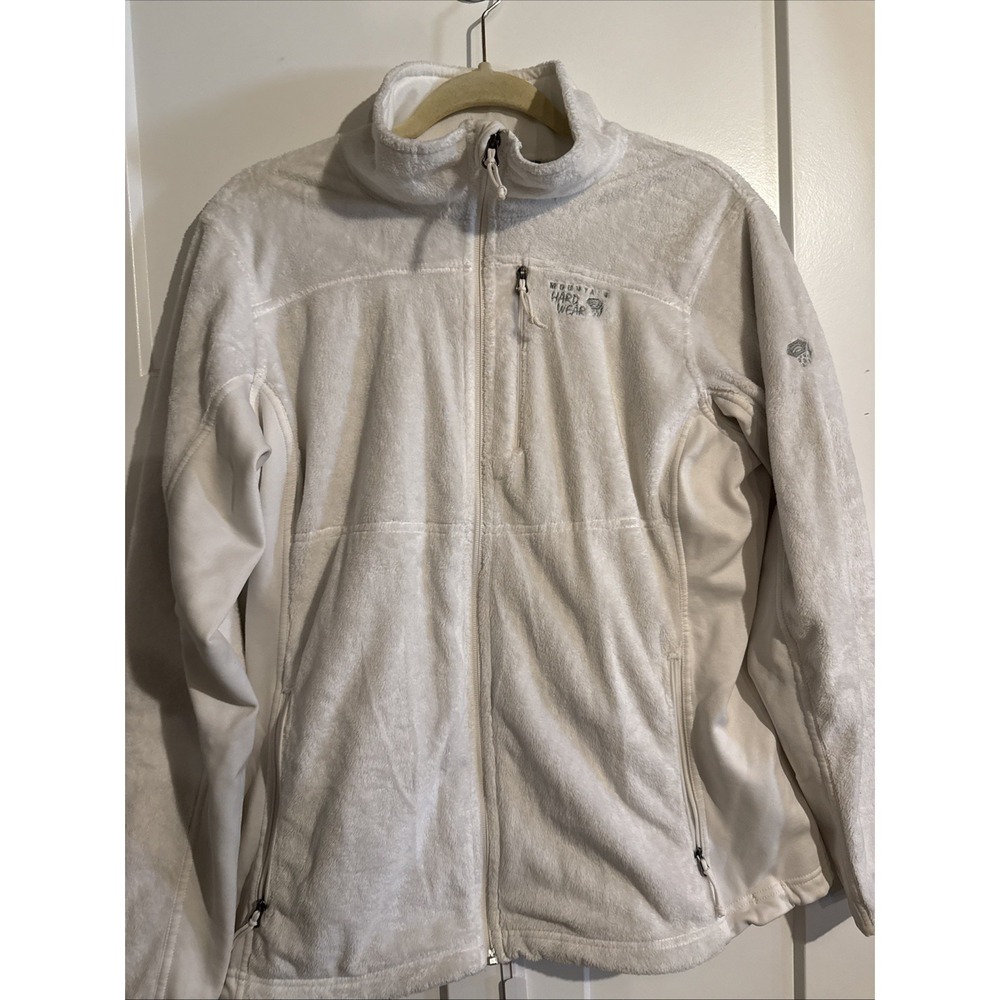 Mountain Hardwear Jacket Women's Large White Fleece Full Zip Outdoor